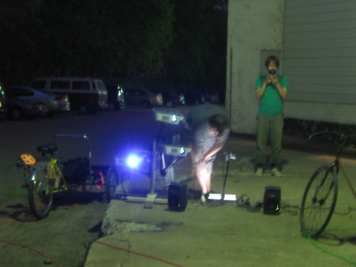Andrea Steudel's Mobile Shadow Projection Theater on the Thorp building. http://northern.lights.mn/programs/aov/steudel/