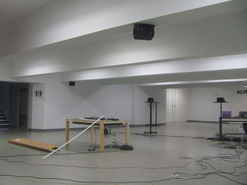Piotr Szyhalski's audio work "White Star Cluster" is in the interstitial space between floors.