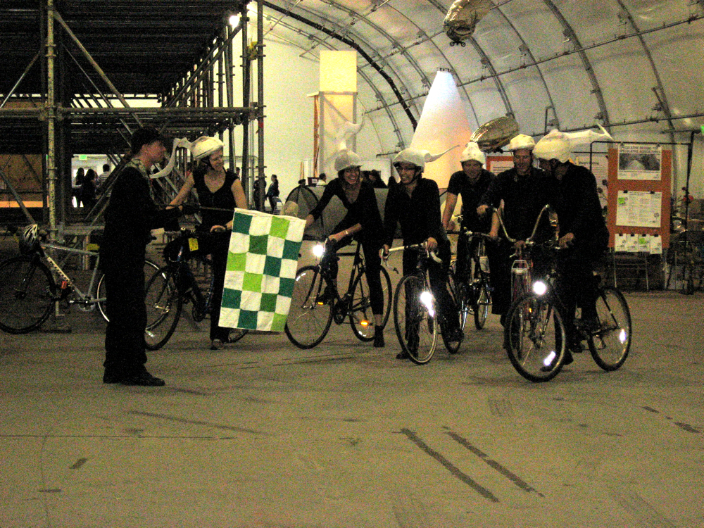 Sperm racers prepare to depart for the 01SJ Biennial Green Prix