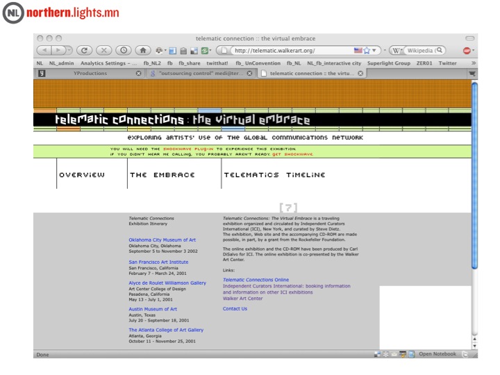 <a href="http://telematic.walkerart.org/index.html" target="_blank">Telematic Connections: The Virtual Embrace</a>
