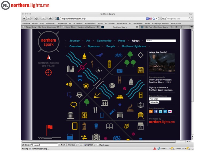 <a href="http://northernspark.org/" target="_blank">Northern Spark</a>, produced by <a href="http://tylerstefanich.com/clients/northernlights/" target="_blank">Northern Lights.mn</a>, June 4, 2011