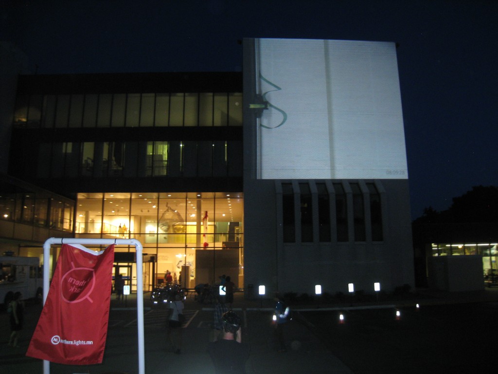 8.5 hour drawing projected at Minneapolis College of Art and Design. Photo courtesy the artist.