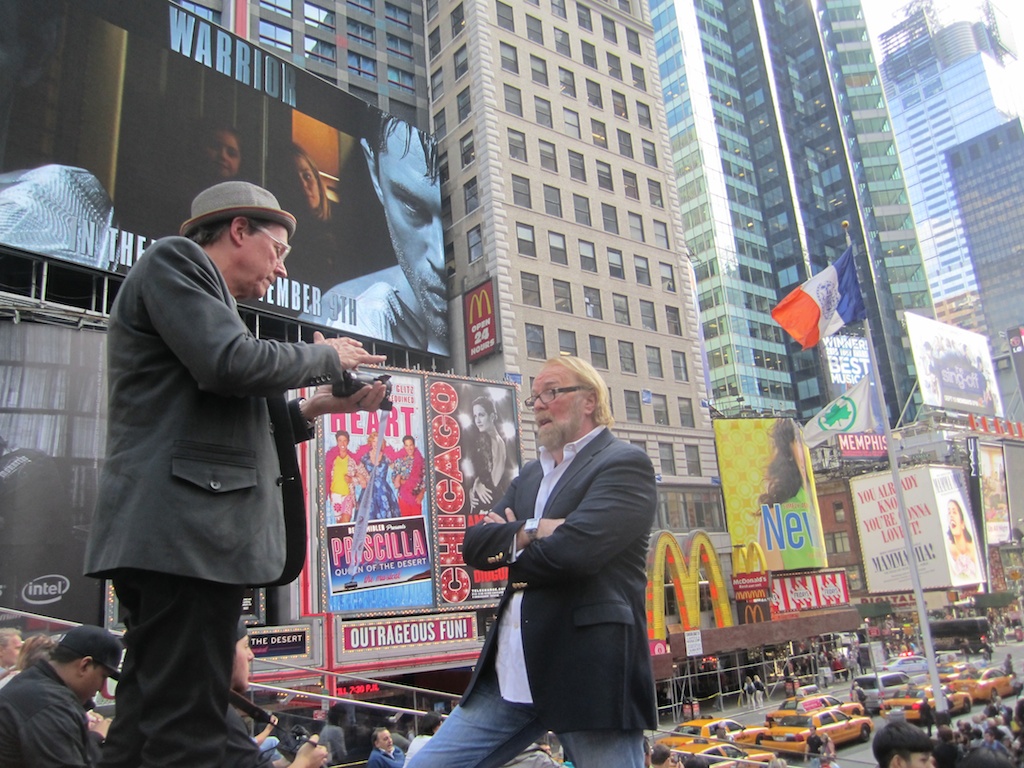 Times Square as backdrop