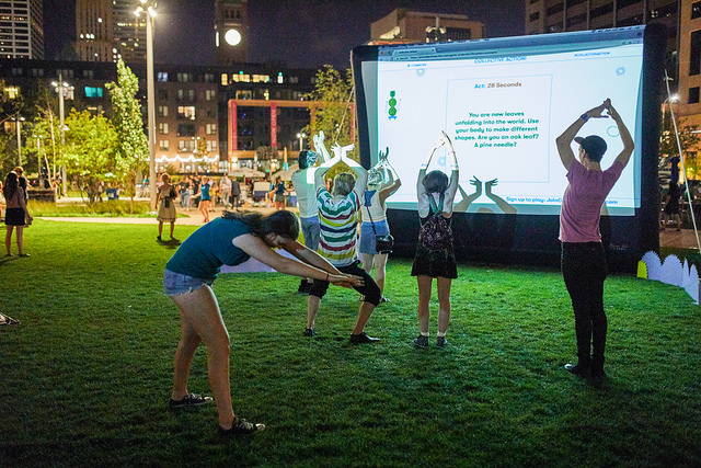 Sara Fowler, Ben Moren and Tyler Stefanich, Collective Action!, The Commons, Northern Spark 2017. Photo: Dusty Hoskovec.