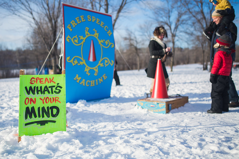 Monica Sheets, Free Speech Machine. ARTathalon at FourPlay MSP. Photo: Bethany Bernie